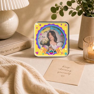 Personalized Happy Birthday Musical Fridge Magnet with Music Speaker Birthday Gift for Girlfriend, Wife, Sister & Friends Rechargeable Sound Speaker, Birthday Return Gift Idea